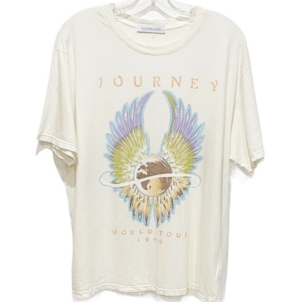 DAYDREAMER Journey 1980 World Tour Graphic Tee Vintage White Large NEW - Picture 2 of 8